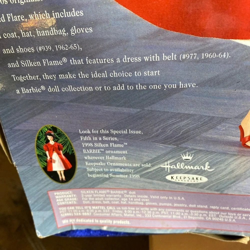 1997 Silken Flame Barbie‎ 1962 Fashion Reproduction Collector Ed Vtg & Ornament